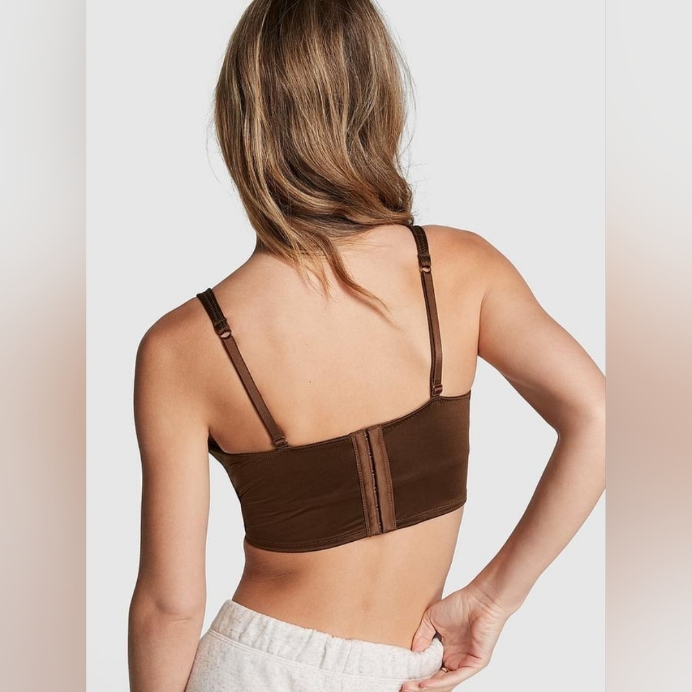PINK Bralettes & Bra Tops Satin Lightly Lined Corset Top - Picture 8 of 9